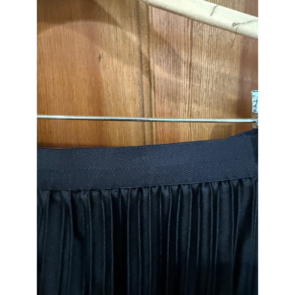 Rachel Zoe NWT Womens Black Metallic Knit Polo Top & Pleated Midi Skirt Set Med - Picture 5 of 11